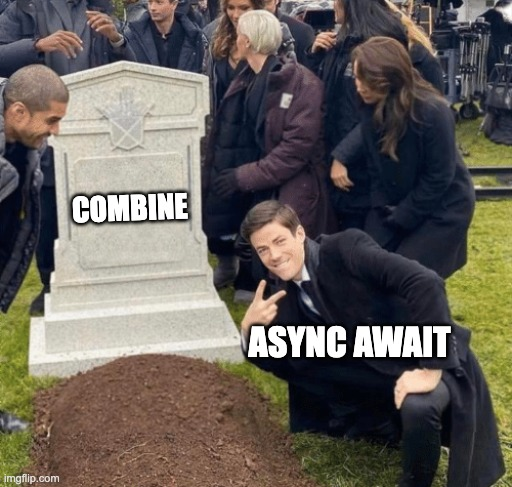 Async Await Combine Grant Gustin Meme